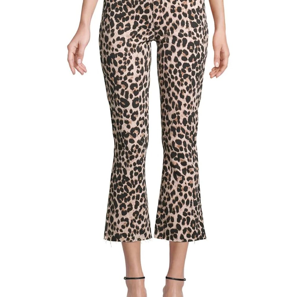 Paige High Rise Leopard Crop Flare
